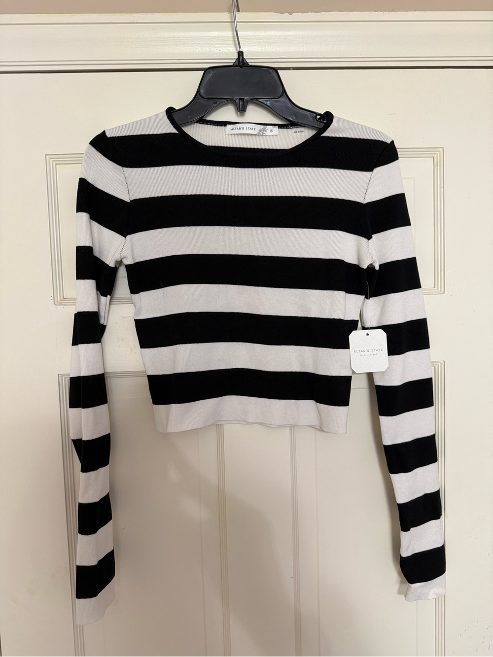 NWT Altar’d State Cropped Striped Shirt - S